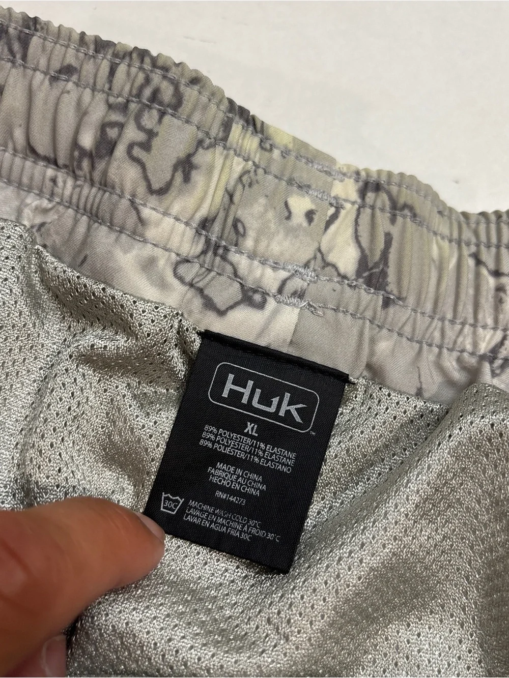 HUK Pursuit Volley Shorts Men’s XL Swimming Trunk Harbor Mist Brief Lined